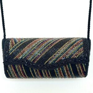 Delill Vintage Multicolor Beaded Clutch / Evening Bag  Never Used!